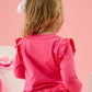 Rufflebutts Christmas Tree Hot Pink Bow Applique Flutter Sweatshirt/Flare Pant Set