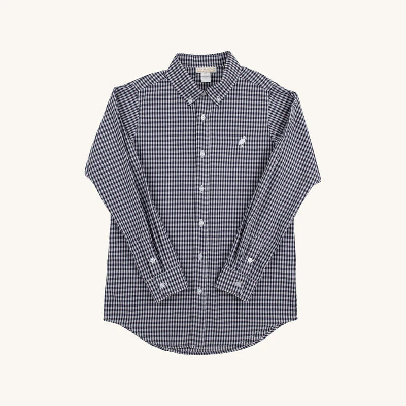 Beaufort Bonnet Dean's List Dress Shirt Navy Grove Gingham with Worth Avenue White Stork