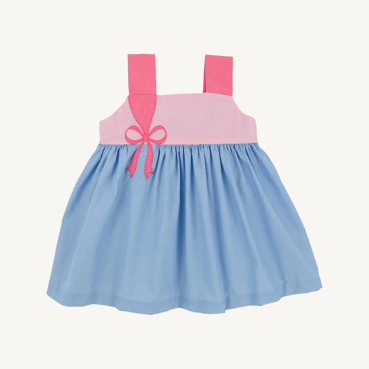 Beaufort Bonnet Demi Dress - Sarasota Sky with Sandpearl Pink