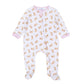 Magnolia Baby Sweet Golden Print Ruffle Zip Footie - Pink