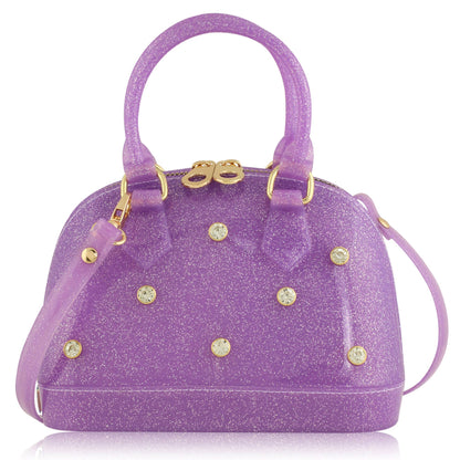 Carrying Kind Rhinestone Cate Purple Sparkle Purse