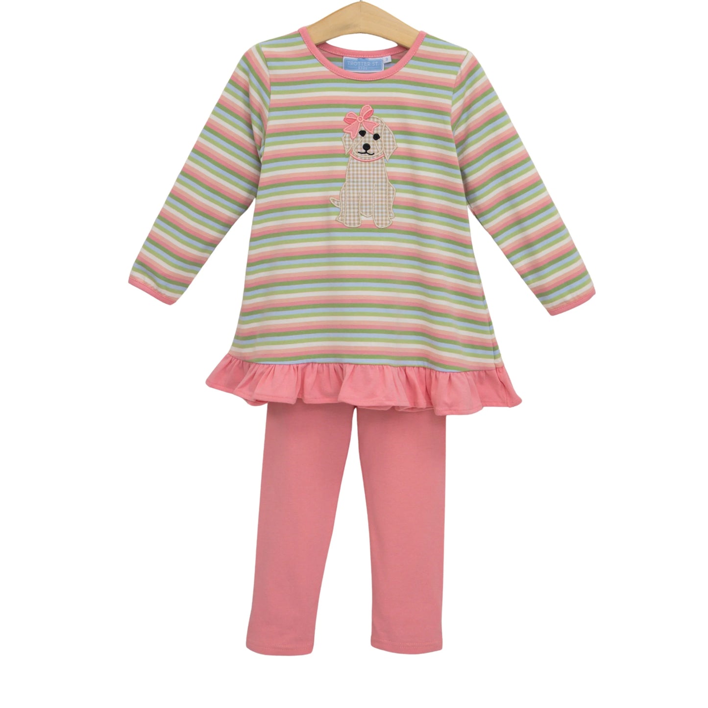 Trotter Street Puppy Ruffle Pant Set