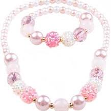 Great Pretenders Pinky Pearl 2 Pc Necklace and Bracelet Set
