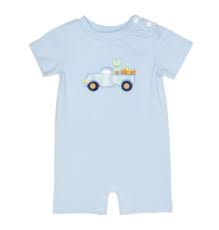 Ishtex Easter Truck Blue Boy's Romper