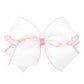 Wee Ones Small Moonstitch Basic Bow White w/Light Pink