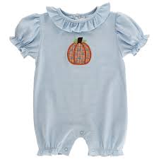 Bailey Boys Lil Pumpkin Patch Short Knit Romper Girls