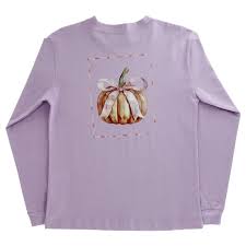 Bailey Boys L/S Girls Logo Tee, Pumpkin On Lavender