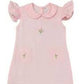 LuLu BeBe Ruby Pink Flutter Sleeve Embroidered Dress with Pockets