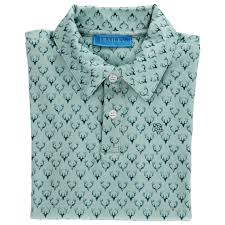 Bailey Boys S/S Performance Polo, Antlers on Green
