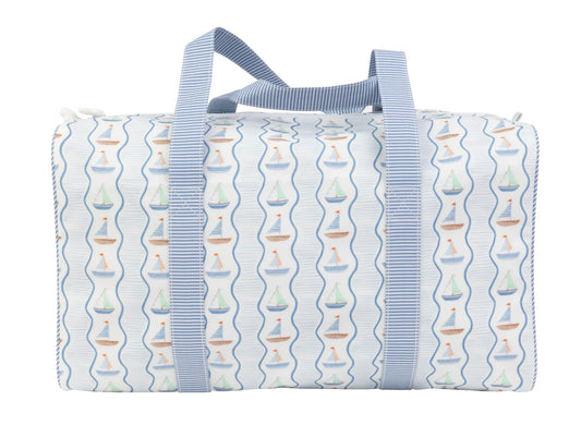 Apple of My Isla The Duffle Bag--Sailboats