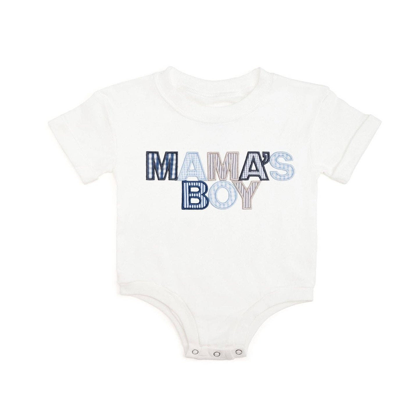 Sweet Wink Mama's Boy Patchwork Short Sleeve Romper - Mother's Day