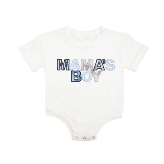 Sweet Wink Mama's Boy Patchwork Short Sleeve Romper - Mother's Day