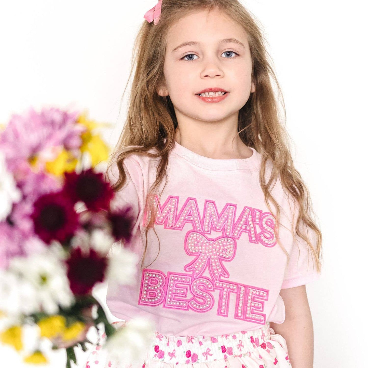 Sweet Wink Mama's Bestie Pearl Patch Short Sleeve T-Shirt -Mother's Day