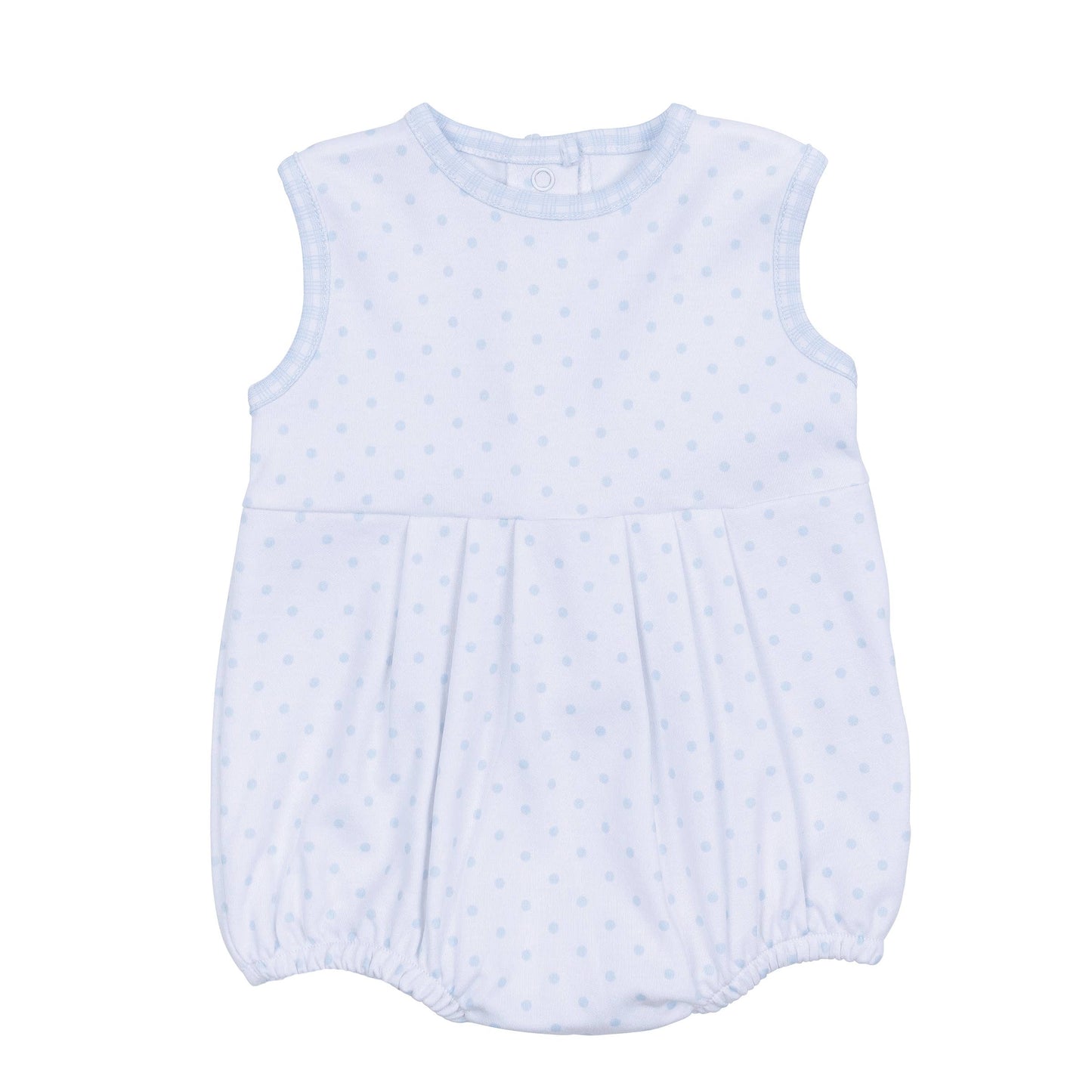 Magnolia Baby Gingham Dots Sleeveless Bubble in Light Blue