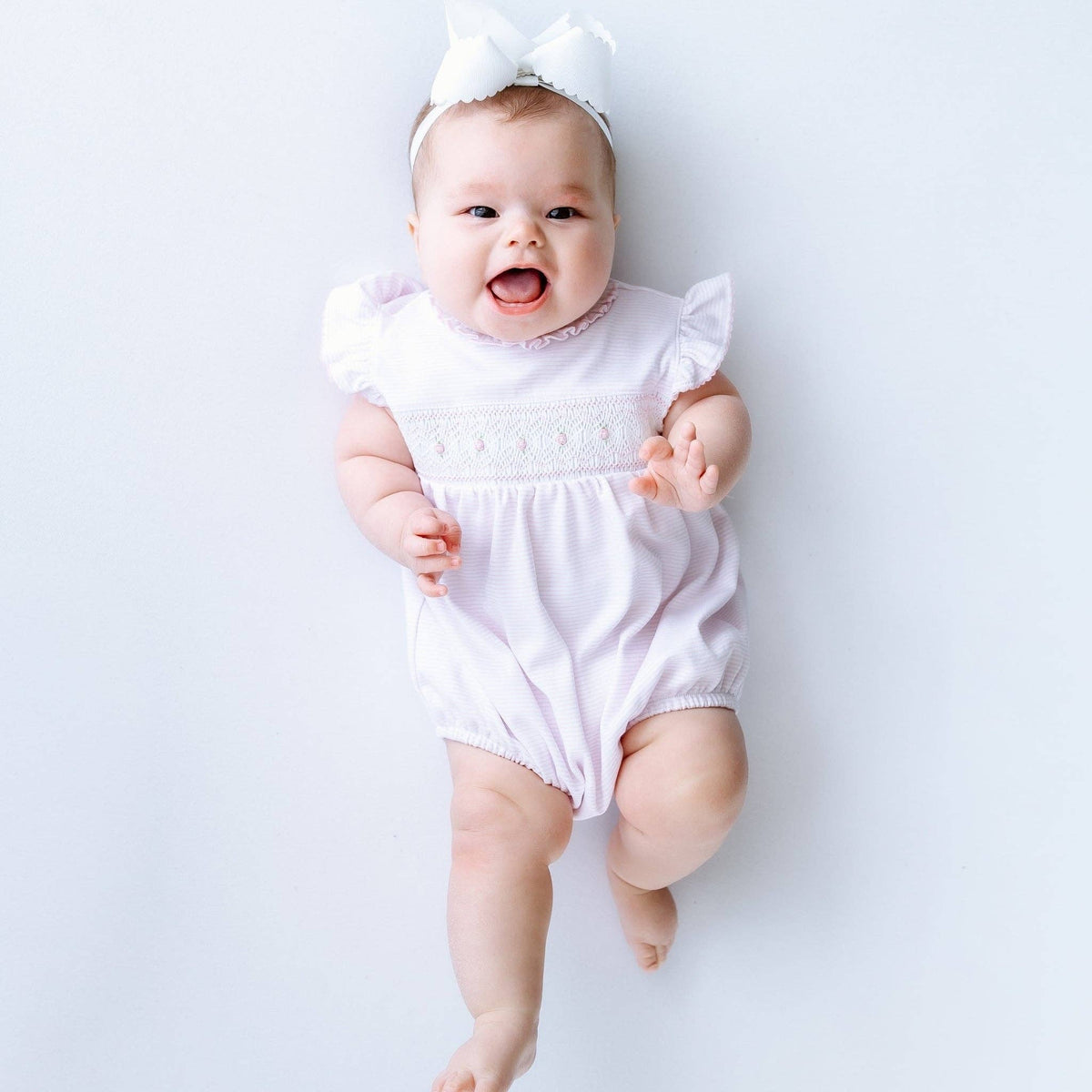 Julia Smocked Bubble - Pink