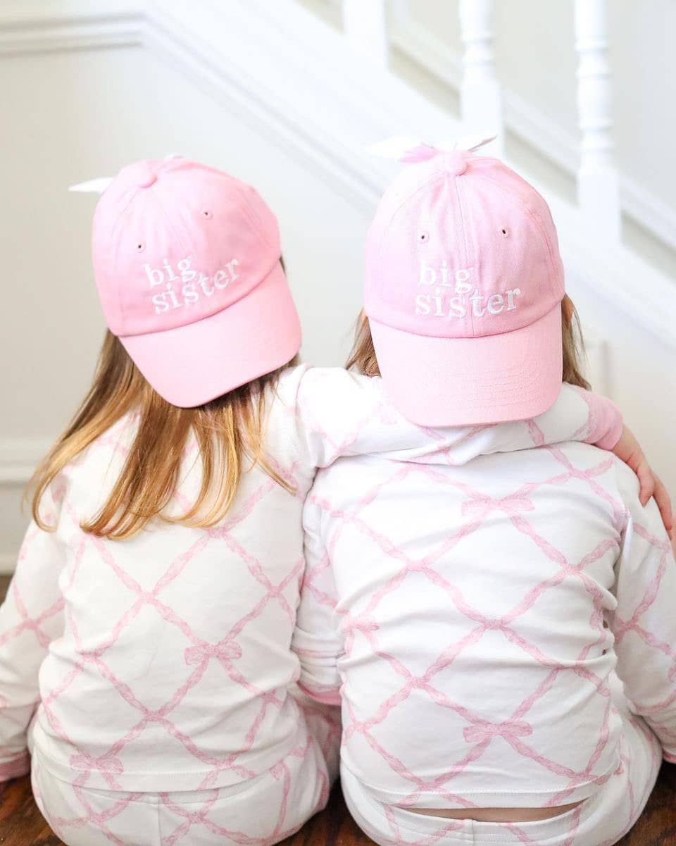 Bits and Bows Big Sister Bow Baseball Hat (Baby, Youth)