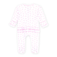Magnolia Baby Leaping Bunnies Print Ruffle Zip Footie - Pink