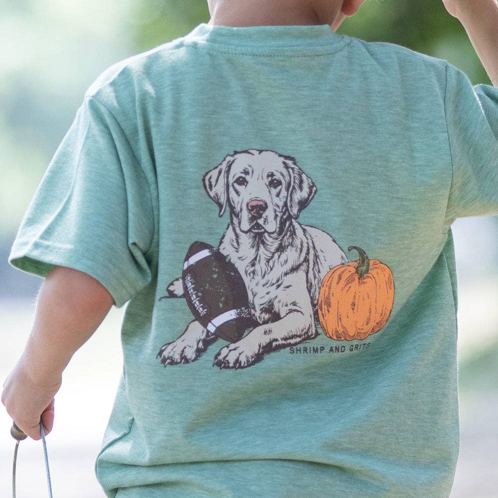 Shrimp and Grits Kids Fall Dog Graphic Tee
