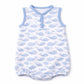 Magnolia Baby Azure Whales Print Bubble - Light Blue