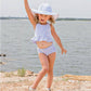 Rufflebutts Girls Periwinkle Blue Seersucker Swim Hat