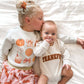 Sweet Wink Thankful Patch Varsity Thanksgiving Long Sleeve Romper Baby