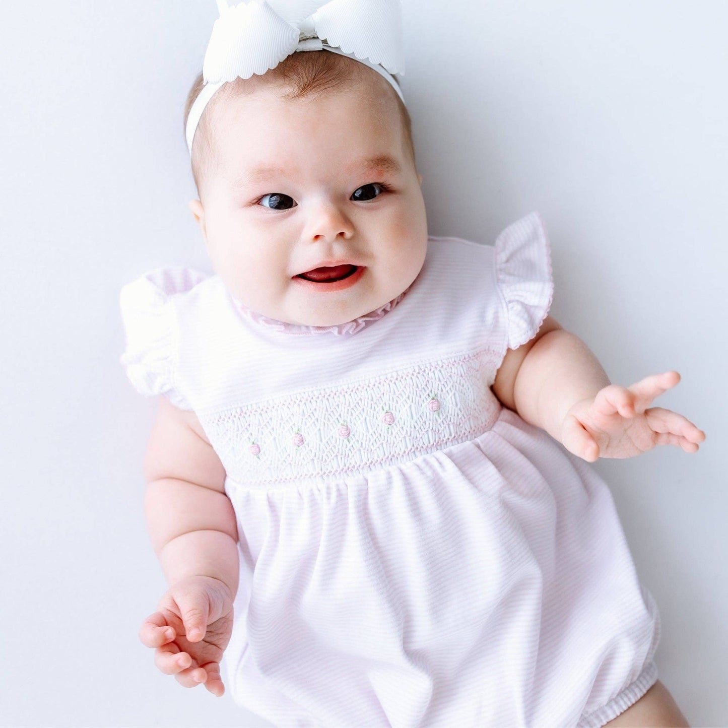 Magnolia Baby Julia Smocked Bubble - Pink