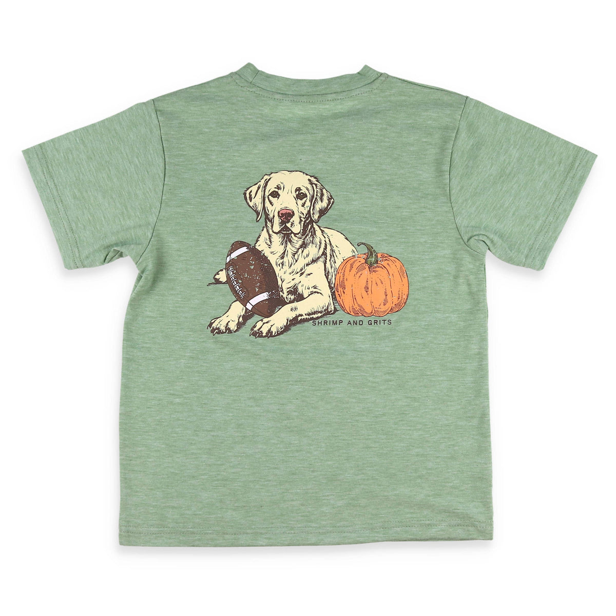 Shrimp and Grits Kids Fall Dog Graphic Tee