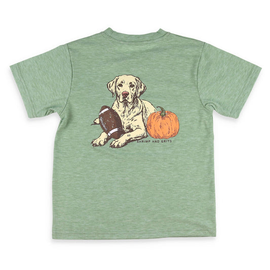 Shrimp and Grits Kids Fall Dog Graphic Tee