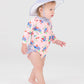 Rufflebutts Girls Periwinkle Blue Seersucker Swim Hat