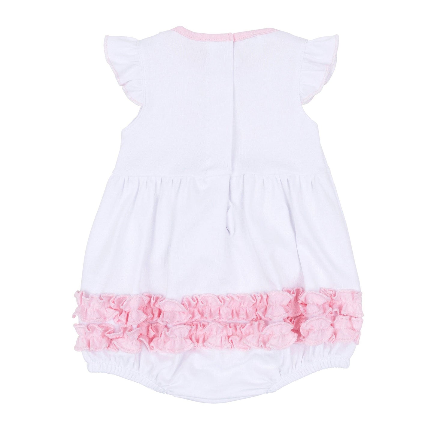 Magnolia Baby Gator Applique Ruffle Bubble - Pink