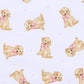 Magnolia Baby Sweet Golden Print Ruffle Zip Footie - Pink