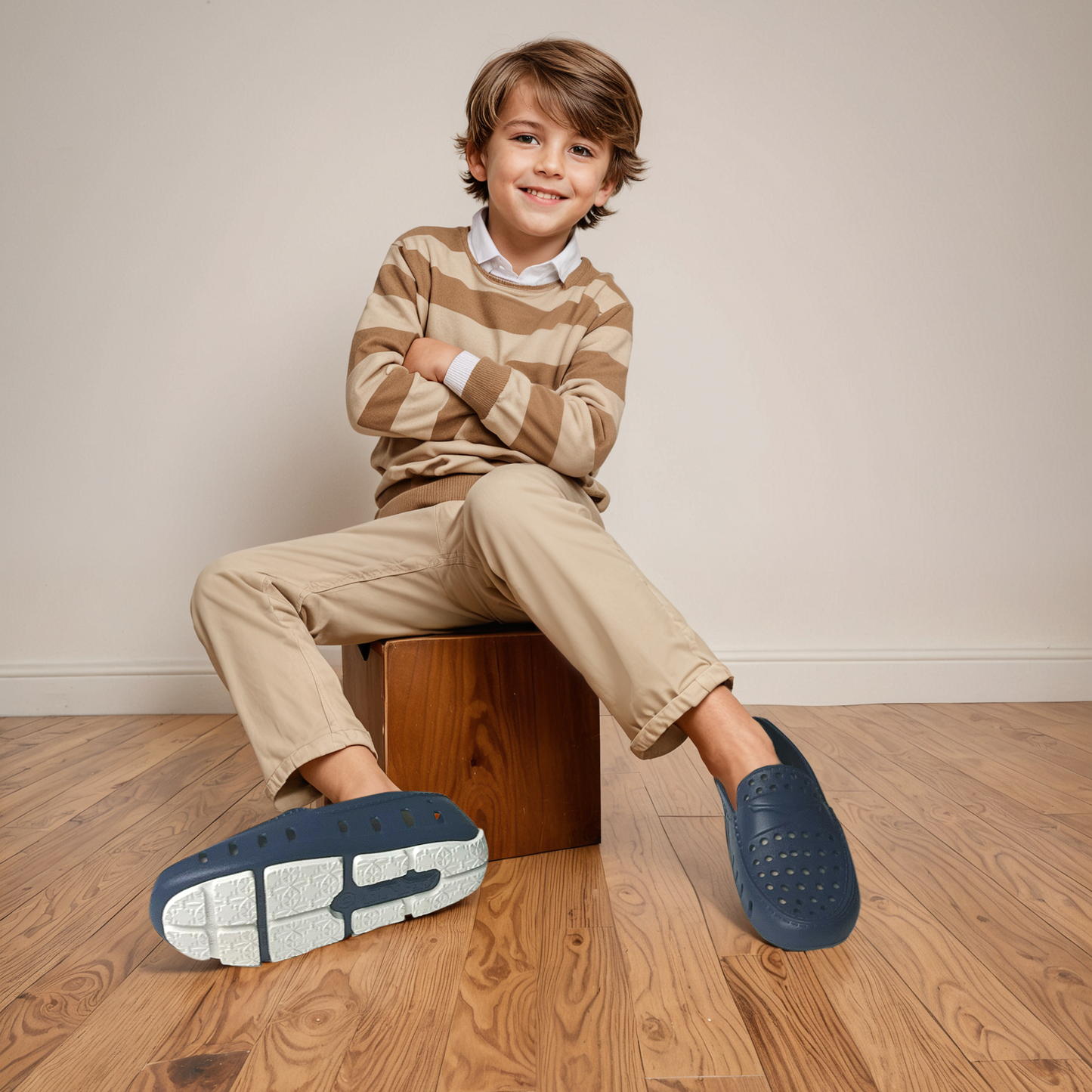 FLOAFERS PRODIGY DRIVER NAVY PEONY/BRIGHT WHITE - KIDS