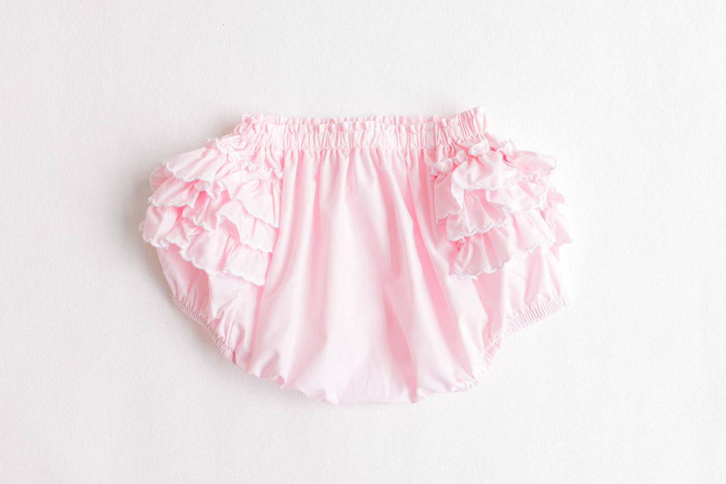 Terry Tots Diaper Cover - Pink with White Side Ruffles
