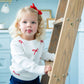Ruth and Ralph Red and White Bows Sarah Sweater