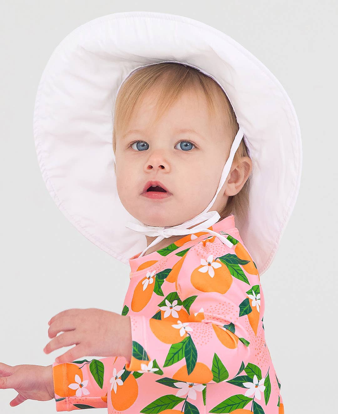 Rufflebutts Kids White Sun Protective Hat