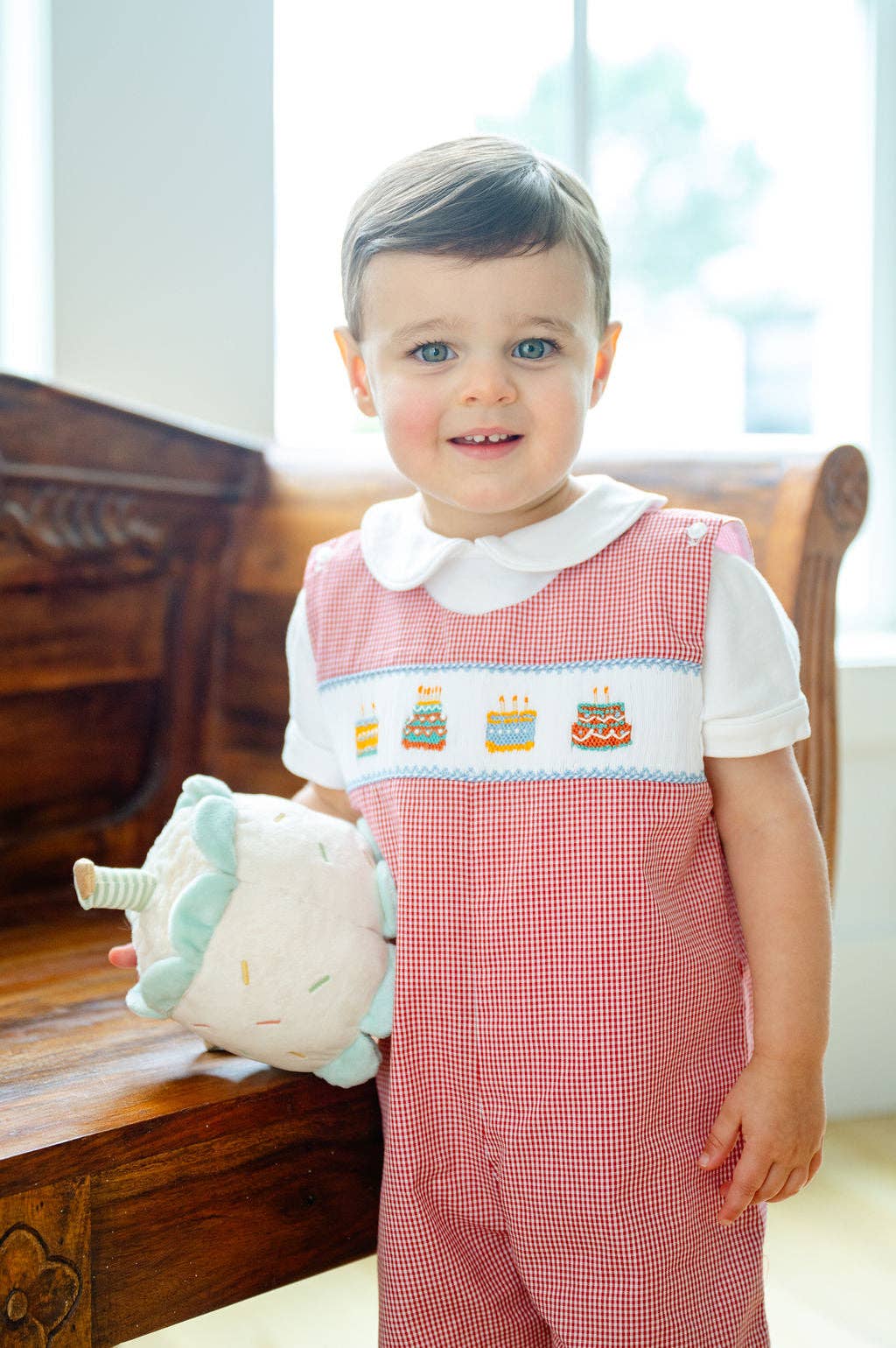 Ruth and Ralph Red Birthday Cakes Smocked Benjamin Jonjon