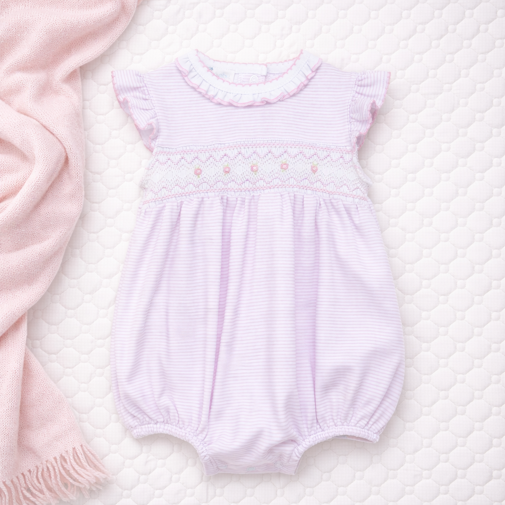 Magnolia Baby Julia Smocked Bubble - Pink