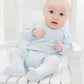 Magnolia Baby Essentials Solid Blue Smocked Footie
