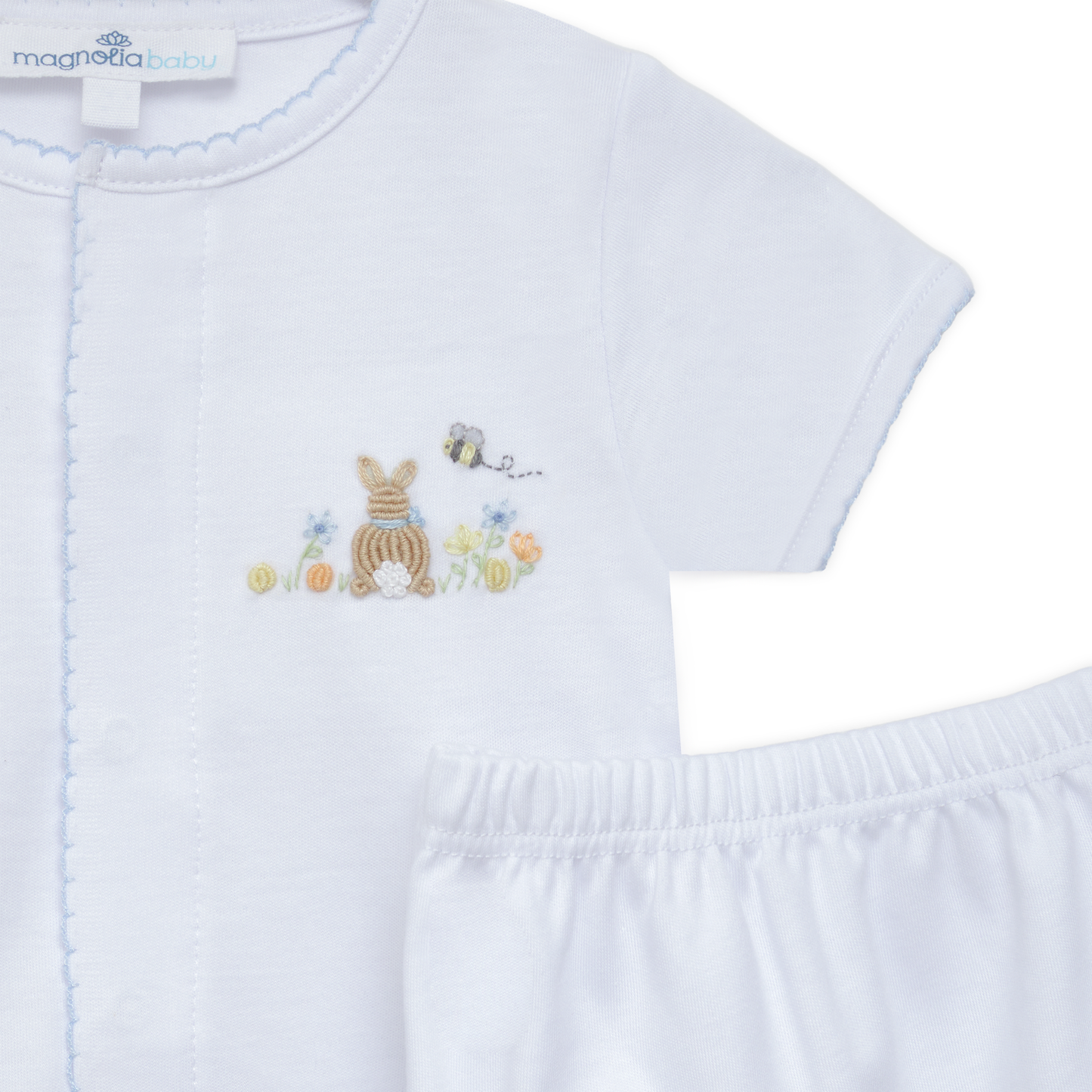 Magnolia Baby Bunny's Basket Diaper Cover Set - Light Blue