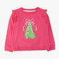 Rufflebutts Christmas Tree Hot Pink Bow Applique Flutter Sweatshirt/Flare Pant Set