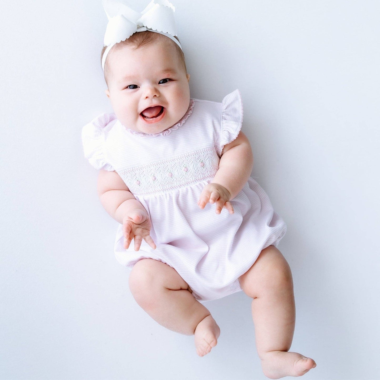 Magnolia Baby Julia Smocked Bubble - Pink