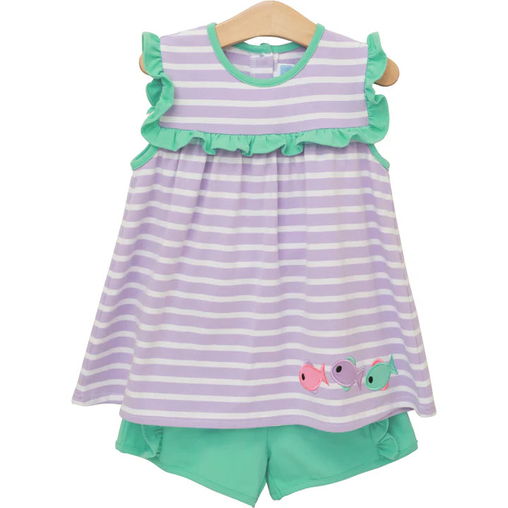 Trotter Street Fishy Fishy Ruffle Short Set