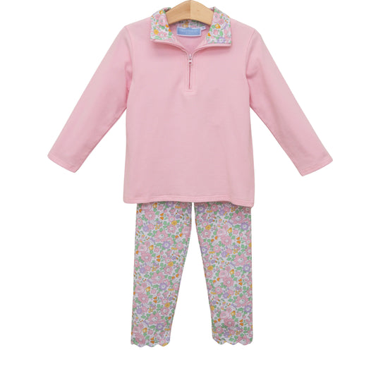 Trotter Street Autumn Blooms 1/4 Zip Pullover Set