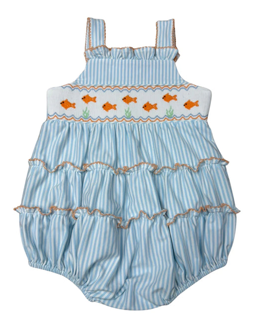 Whimsy Bay Goldfish Gang Smocked Bubble