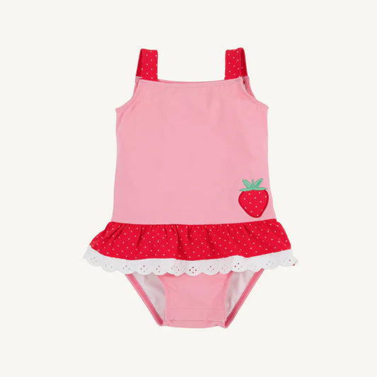 Beaufort Bonnet Grace Bay Bathing Suit--Hamptons Hot Pink & Richmond Red with Strawberry
