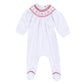 Magnolia Baby Henry Bishop  Footie--White/Red