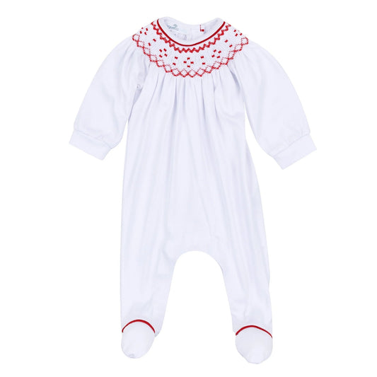 Magnolia Baby Henry Bishop  Footie--White/Red