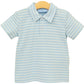 Trotter Street Henry Polo- Sky Blue Stripe