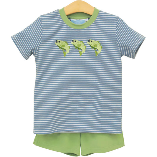 Trotter Street Hooked on Fishing Short Set