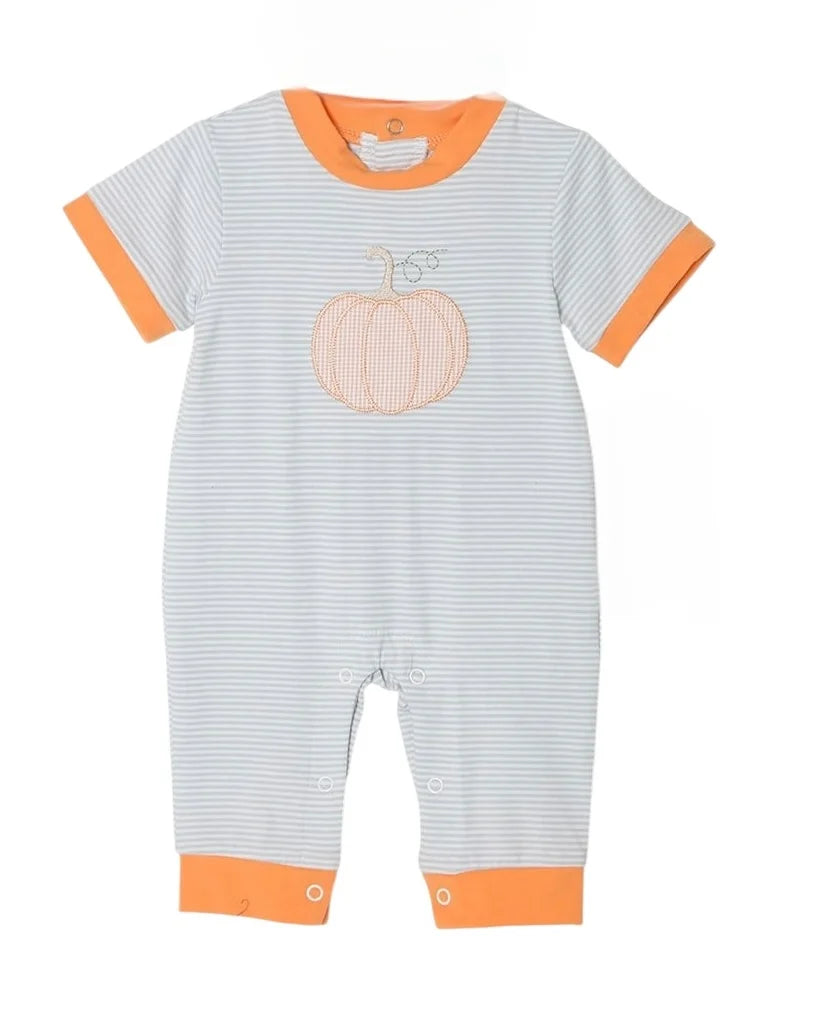 Three Sisters Pumpkin Applique Boys Romper